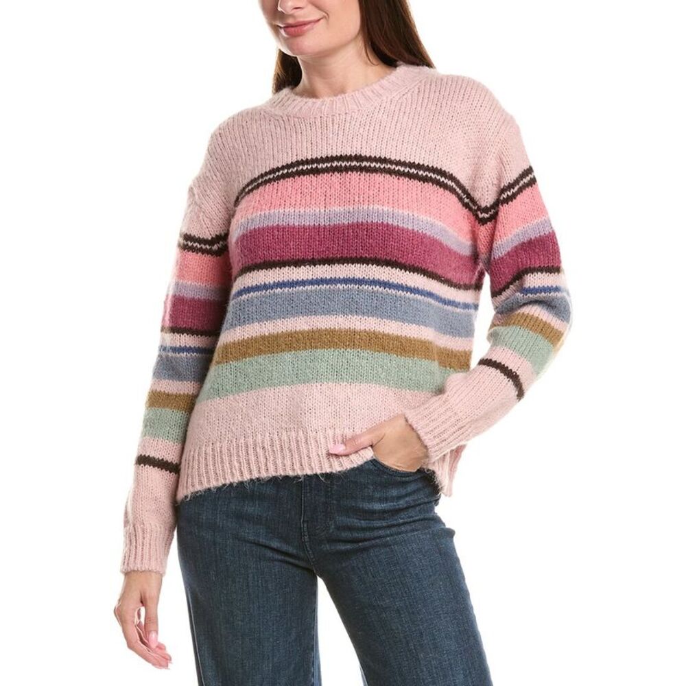 Michael Stars Womens  Aura Striped Wool-Blend Pullover